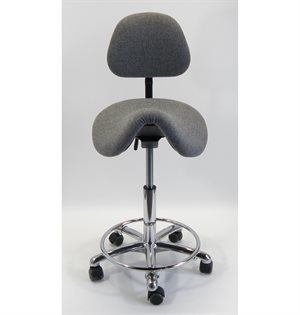 Tarok Comfort sadelstol med ryglæn, All-Matic sæde, fodring, grå stof/3303